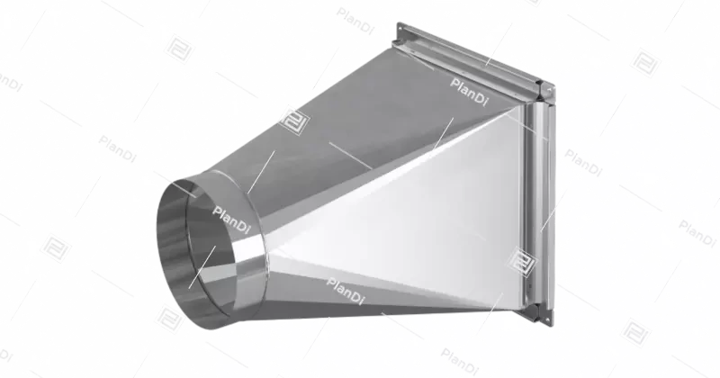 Переход с прямоугольного на круглое сечение