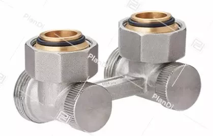 MVI Узел нижнего подключения 2х вентильного угловой TR.420