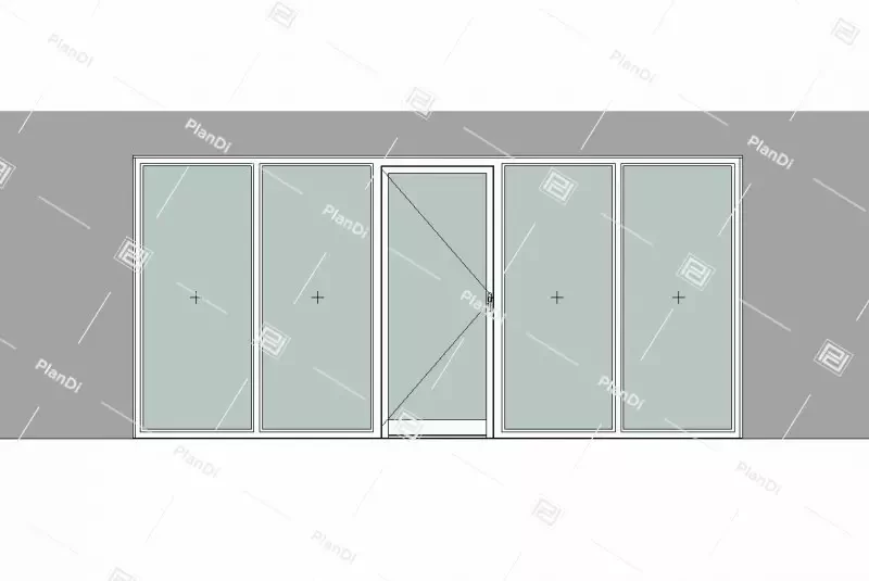Single door EIW-60 as part of partition E-60 (external)