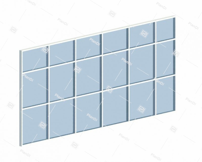 Витражная конструкция ограждающая противопожарная светопрозрачная Е15 КО