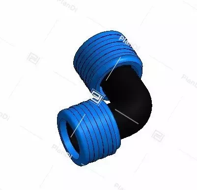 Q&E Угольник PPSU - 25мм - Синий