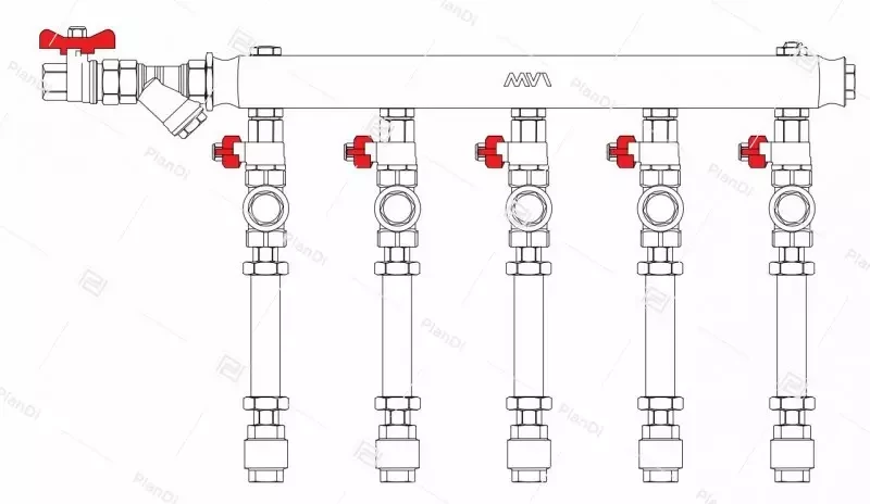 Узел коллекторный ХВСГВС тип MW2 5L